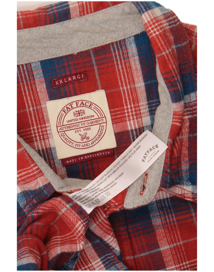 Camicia in flanella da uomo Fat Face 2XL Cotone a quadri rossi