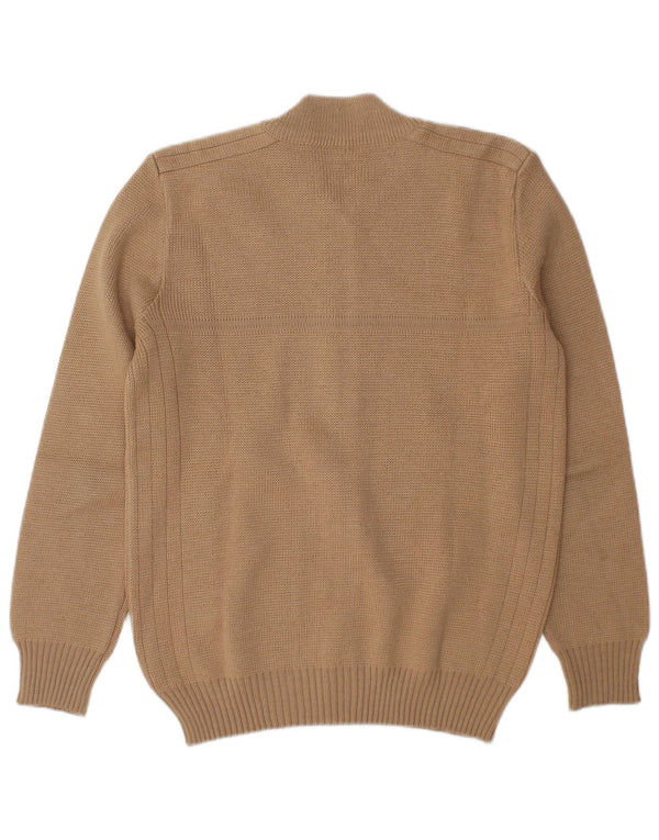 Maglione cardigan da uomo vintage beige medio