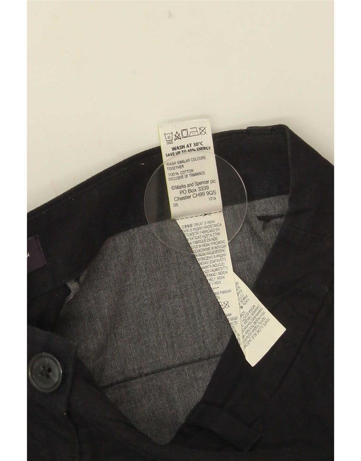 Pantaloncini chino da donna Marks & Spencer UK 12 medi W30 cotone nero