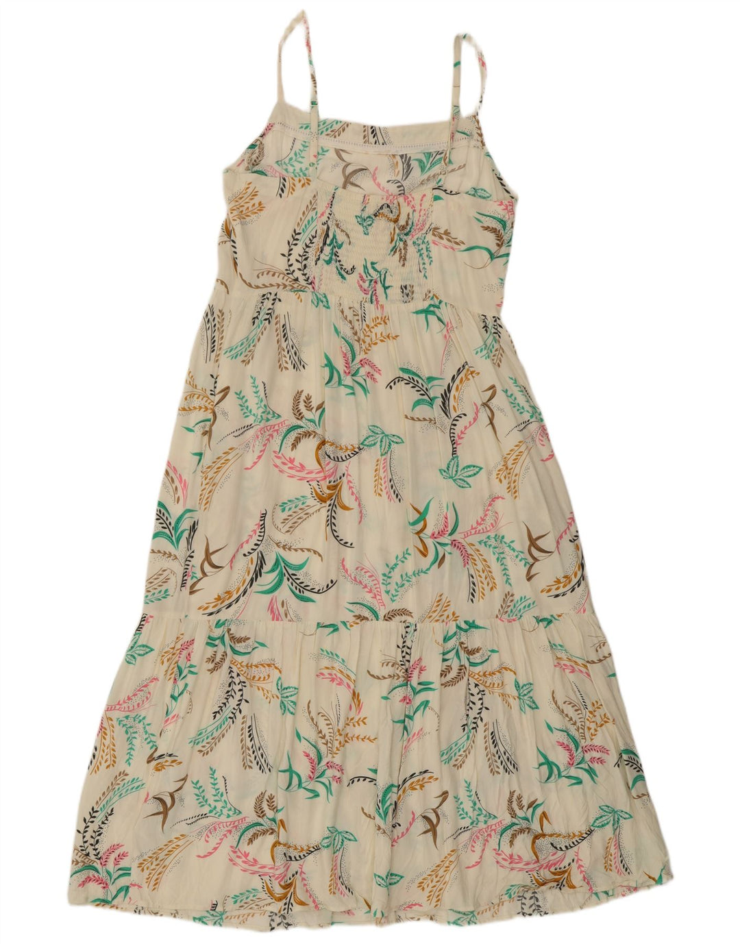 Vestito estivo da donna Marks & Spencer UK 12 Viscosa floreale media bianco sporco