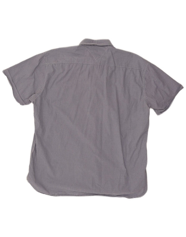 TOMMY HILFIGER Camicia a maniche corte da uomo 2XL Cotone a quadretti blu