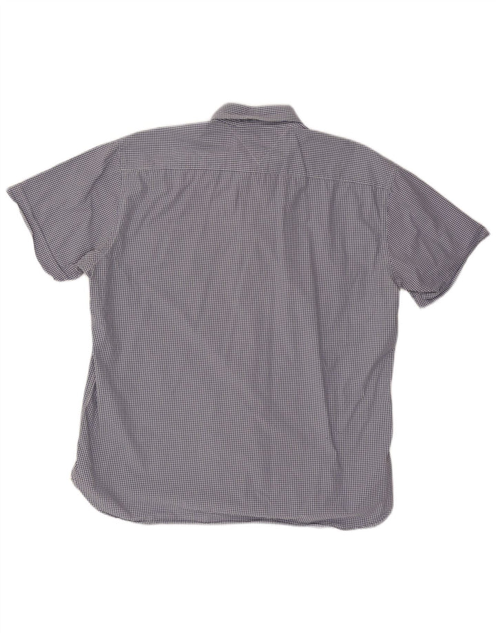 TOMMY HILFIGER Camicia a maniche corte da uomo 2XL Cotone a quadretti blu