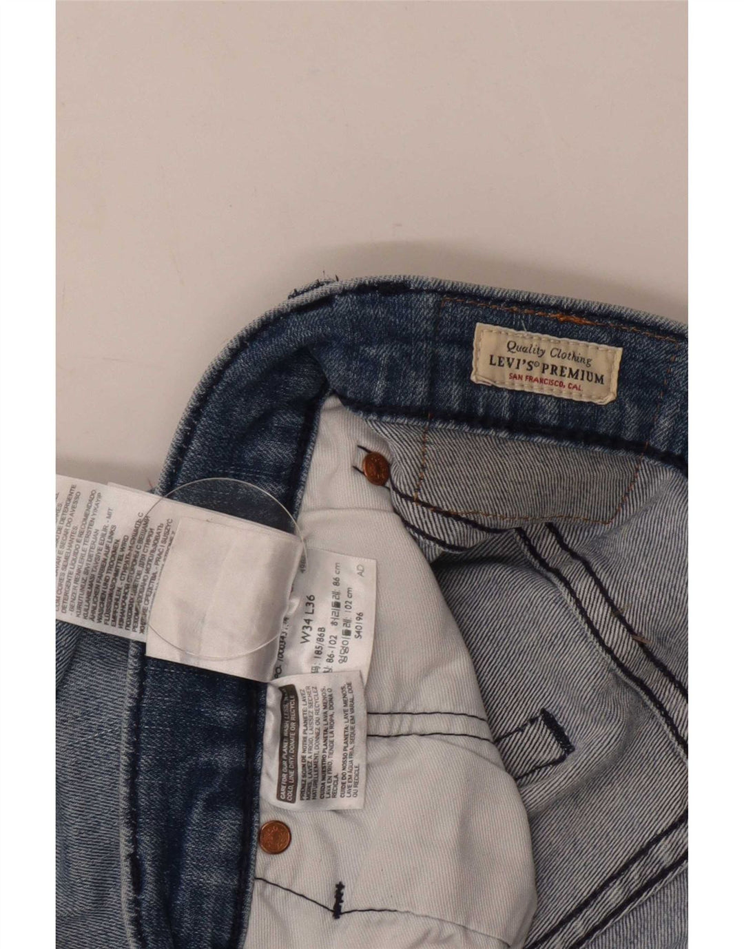 Jeans Levi's Uomo 511 Slim Distressed W34 L36 Cotone Blu