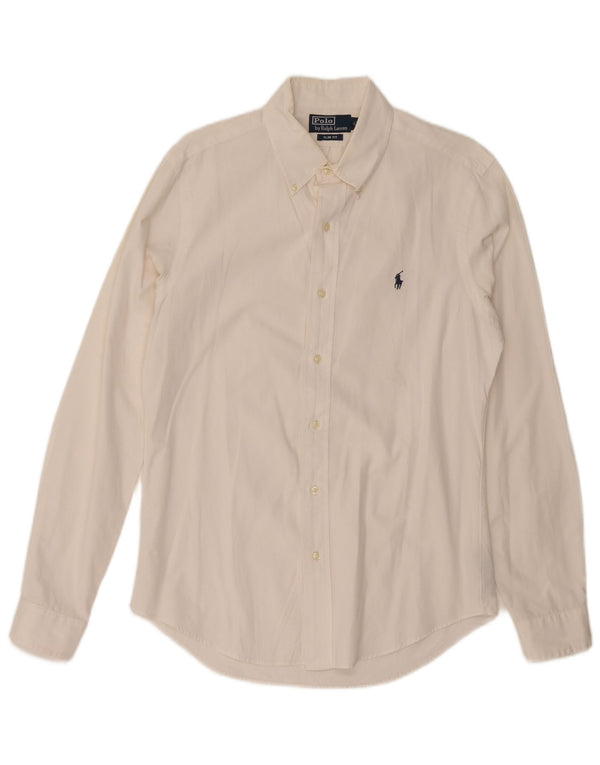 Polo Ralph Lauren Camicia slim fit da uomo in cotone bianco medio