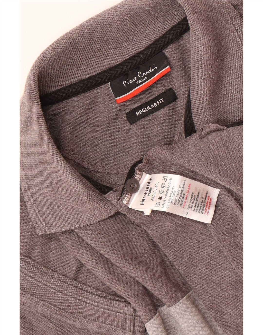 Polo da uomo dalla vestibilità regolare Pierre Cardin, piccola, in poliestere color block grigio