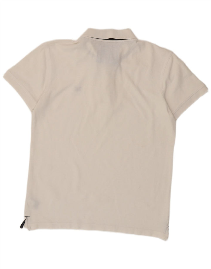 CREW CLOTHING Polo da uomo grande in cotone bianco