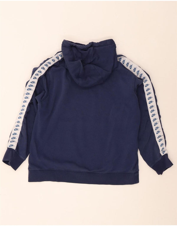 Felpa con cappuccio grafica Nike da uomo, grande, in cotone color block blu navy