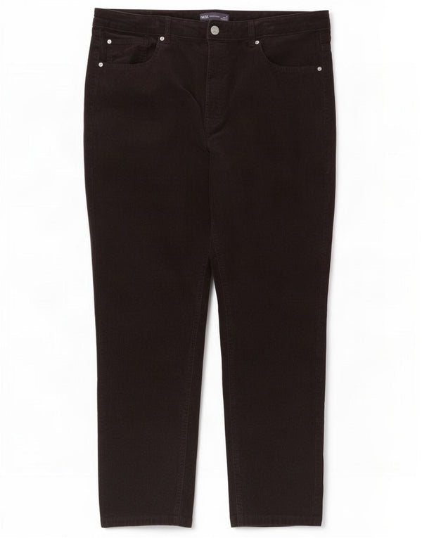 Pantaloni di velluto a coste affusolati da donna Marks & Spencer UK 18 XL W36 L28 Marrone