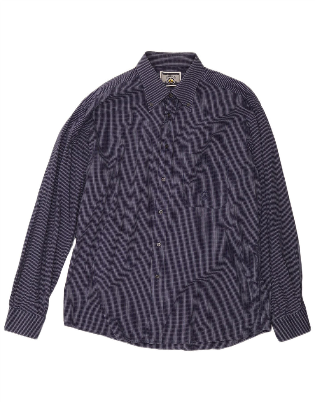 NAVIGARE Camicia da uomo a quadri grandi blu navy