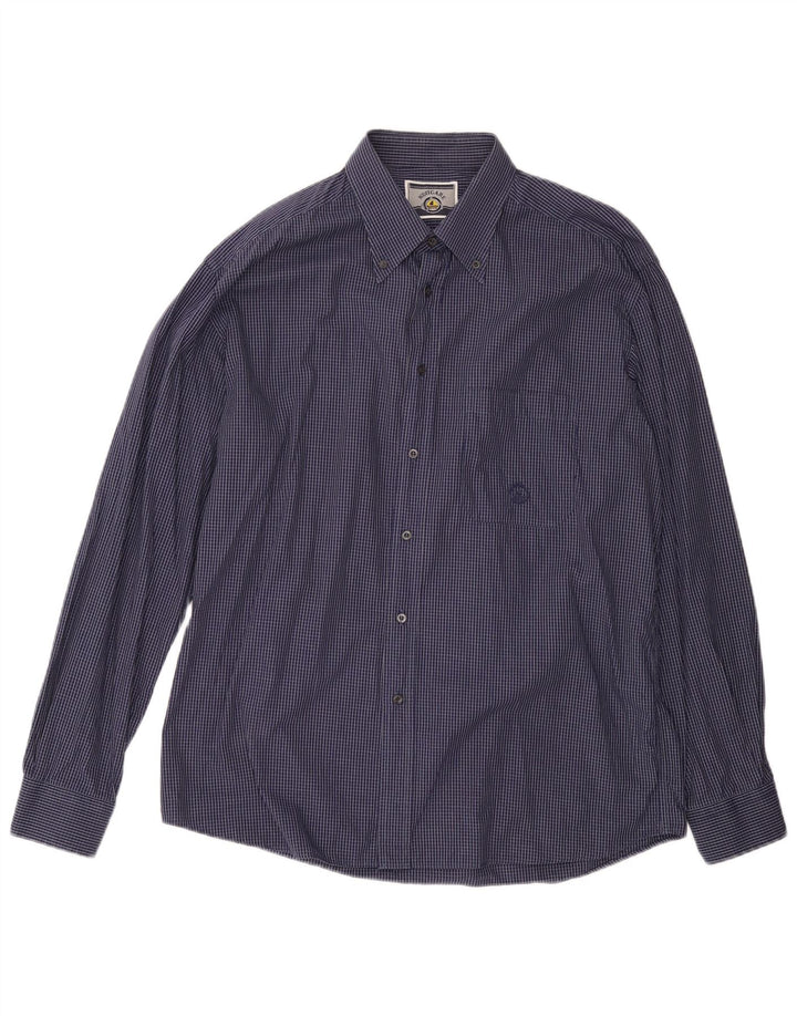NAVIGARE Camicia da uomo a quadri grandi blu navy