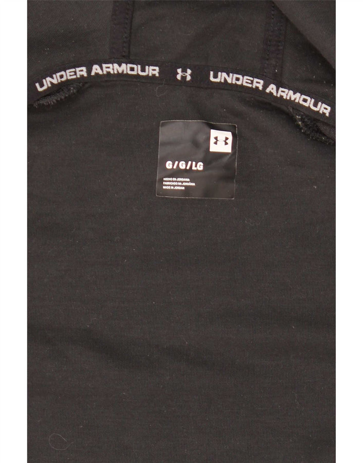 Felpa con cappuccio e zip da uomo Under Armour grande nera
