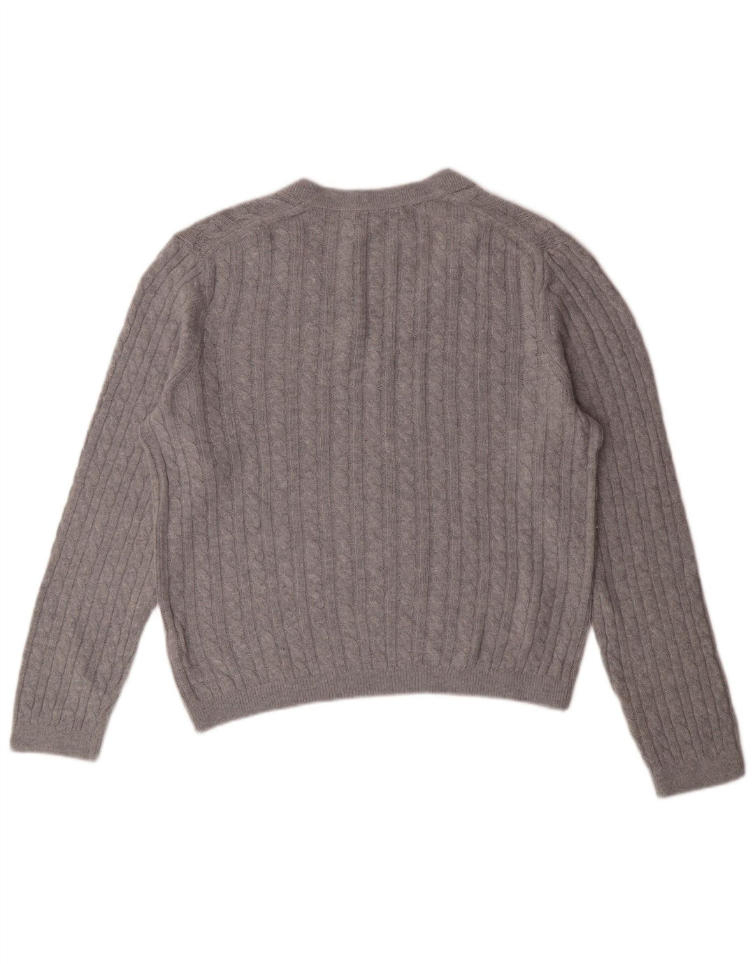 TOMMY HILFIGER Maglione da donna con scollo a V UK 12 Nylon grigio medio