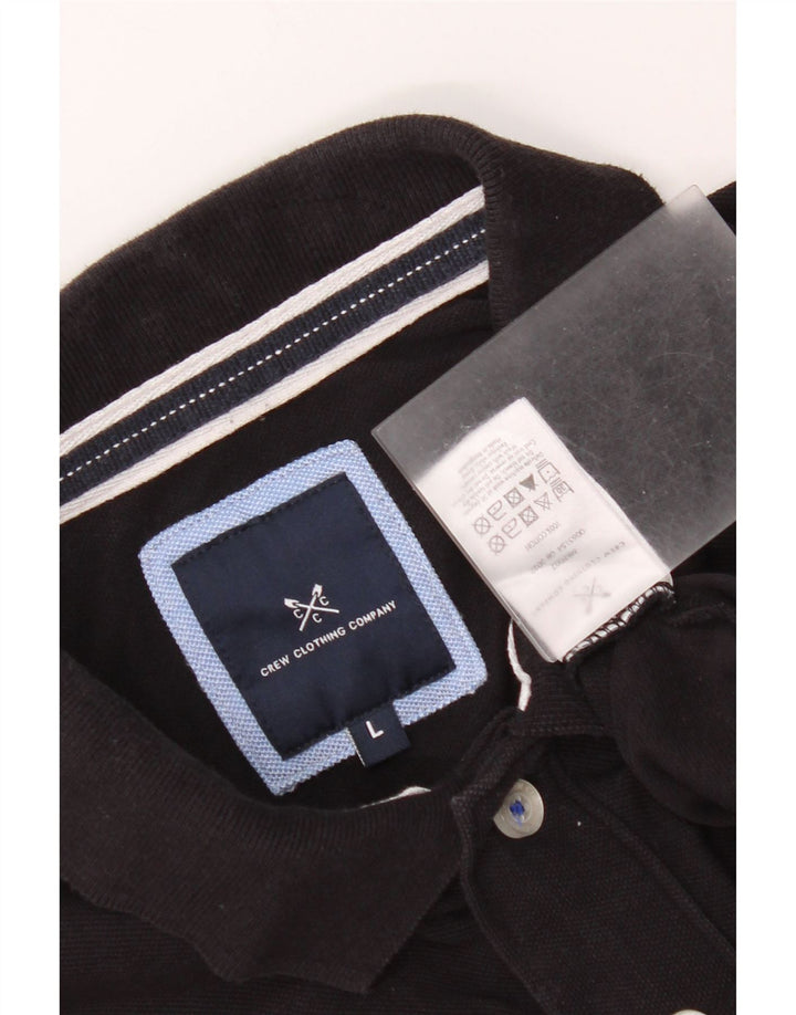 Crew Clothing Polo da uomo grande in cotone nero