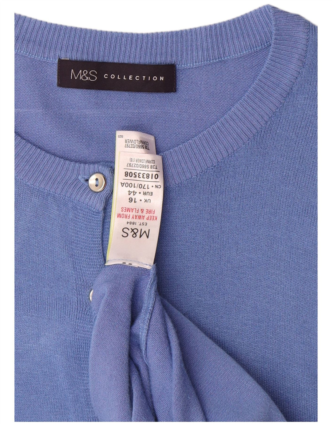 Maglione cardigan da donna Marks & Spencer UK 16 grande viscosa blu