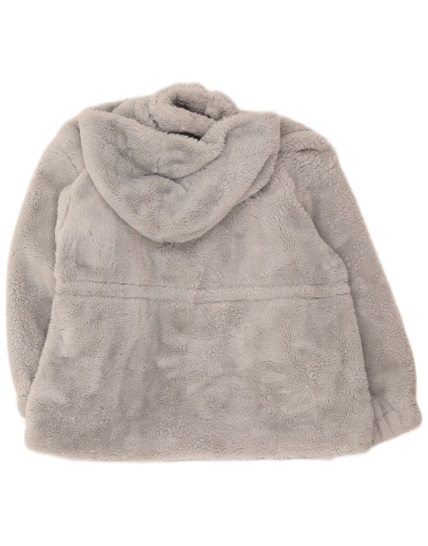 Guess Giacca in pile oversize con cappuccio Teddy Bear da donna UK 18 XL Grigio