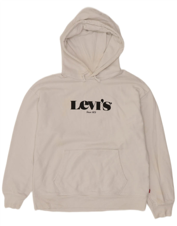 Maglione con cappuccio grafico da uomo Levi's piccolo in cotone bianco