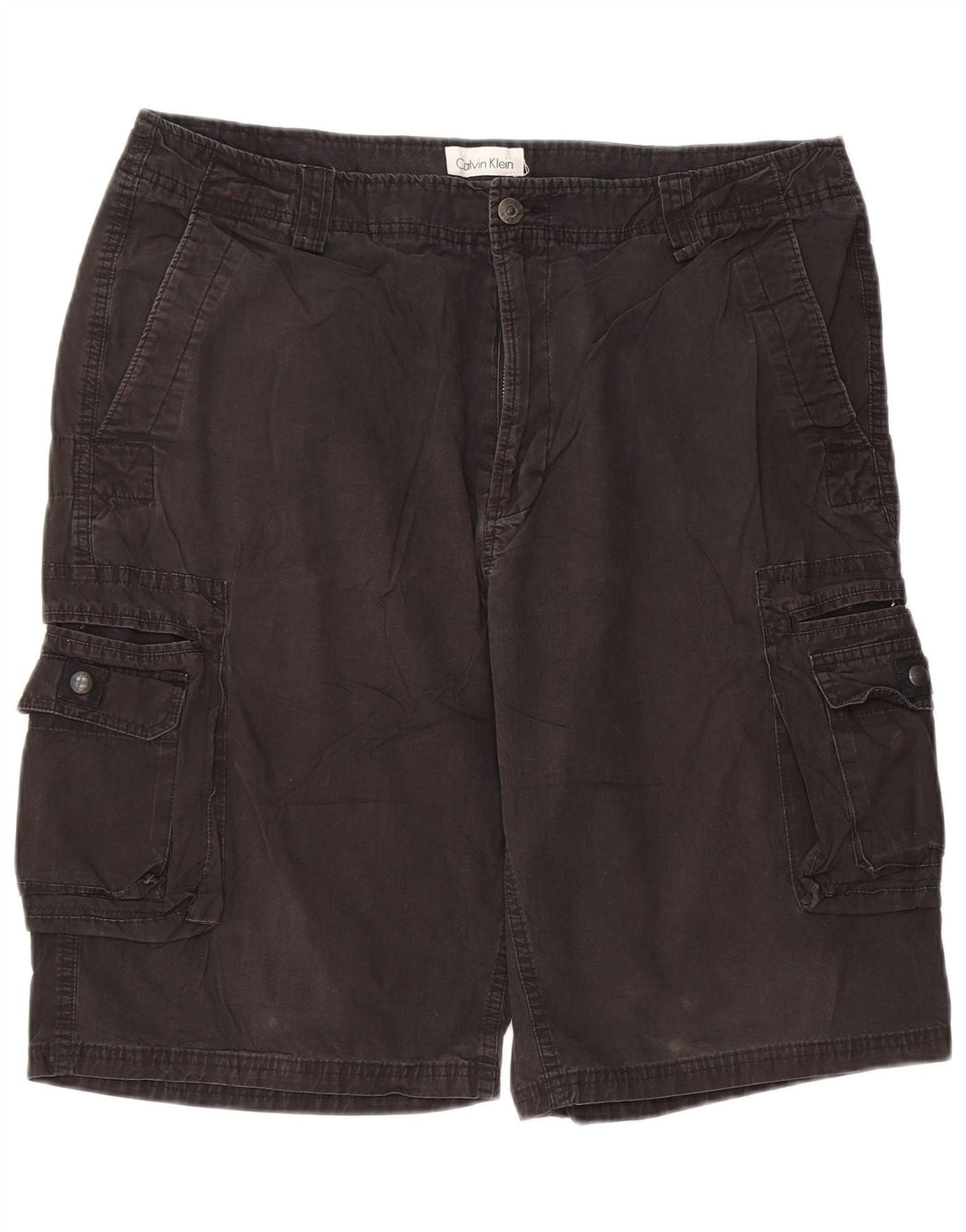 CALVIN KLEIN Pantaloncini cargo da uomo W36 grandi in cotone nero