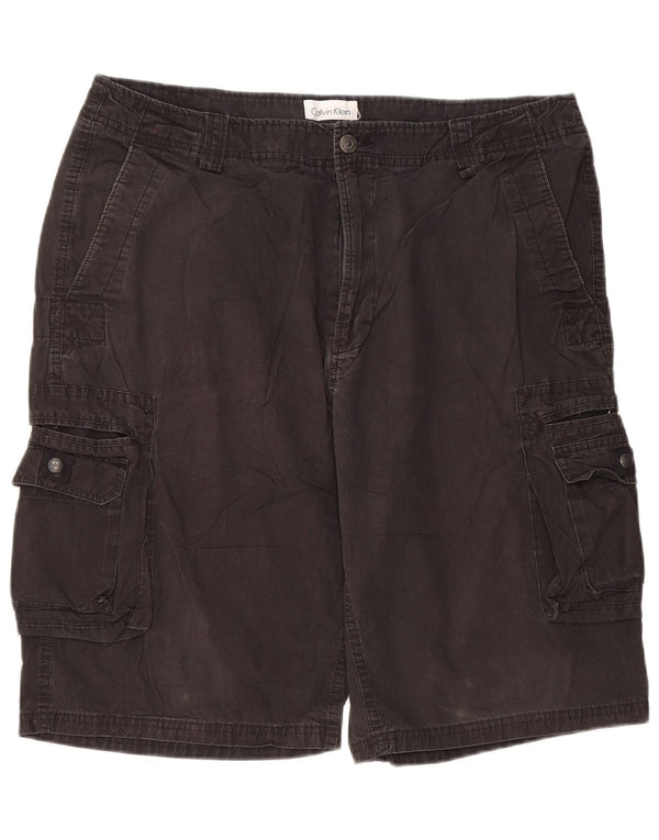 CALVIN KLEIN Mens Cargo Shorts W36 Large Black Cotton