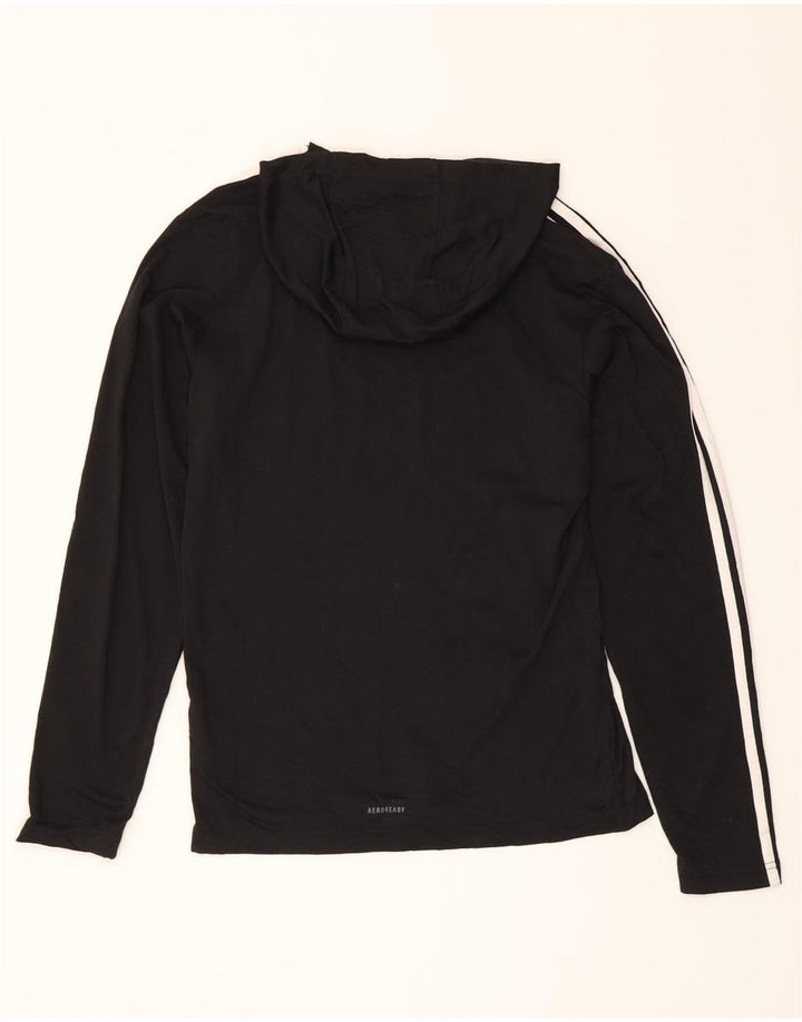 ADIDAS Mens Aeroready Hooded Top Long Sleeve Small Black Polyester Vintage Adidas and Second-Hand Adidas from Messina Hembry 