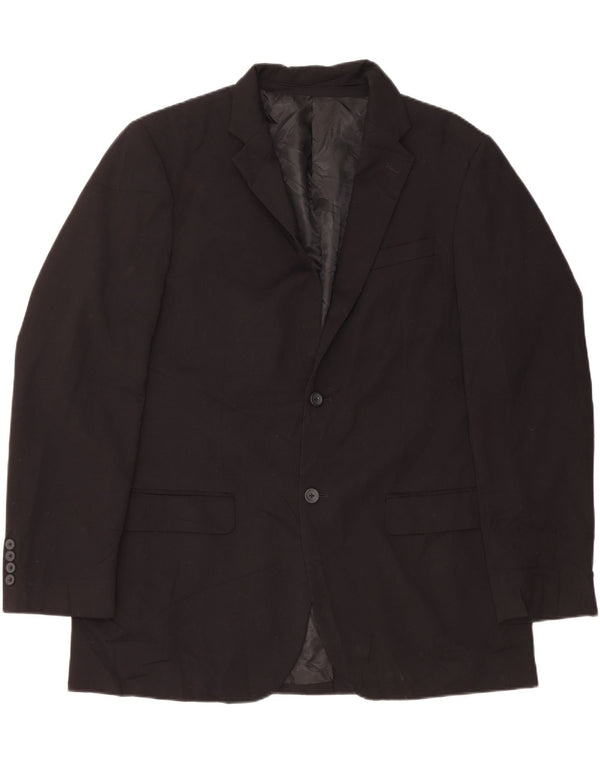 DOCKERS Giacca blazer da uomo a 2 bottoni UK 42 XL Poliestere nero