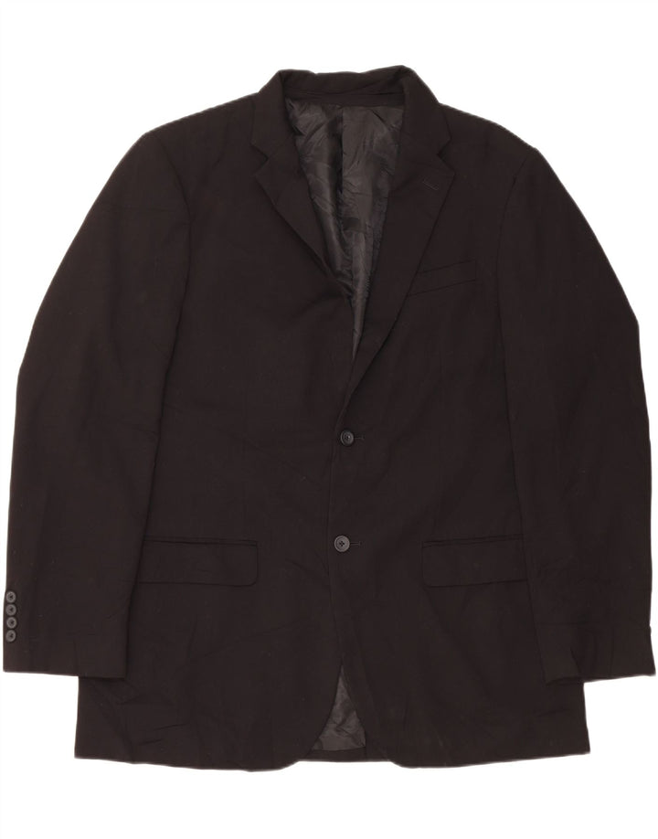 DOCKERS Giacca blazer da uomo a 2 bottoni UK 42 XL Poliestere nero