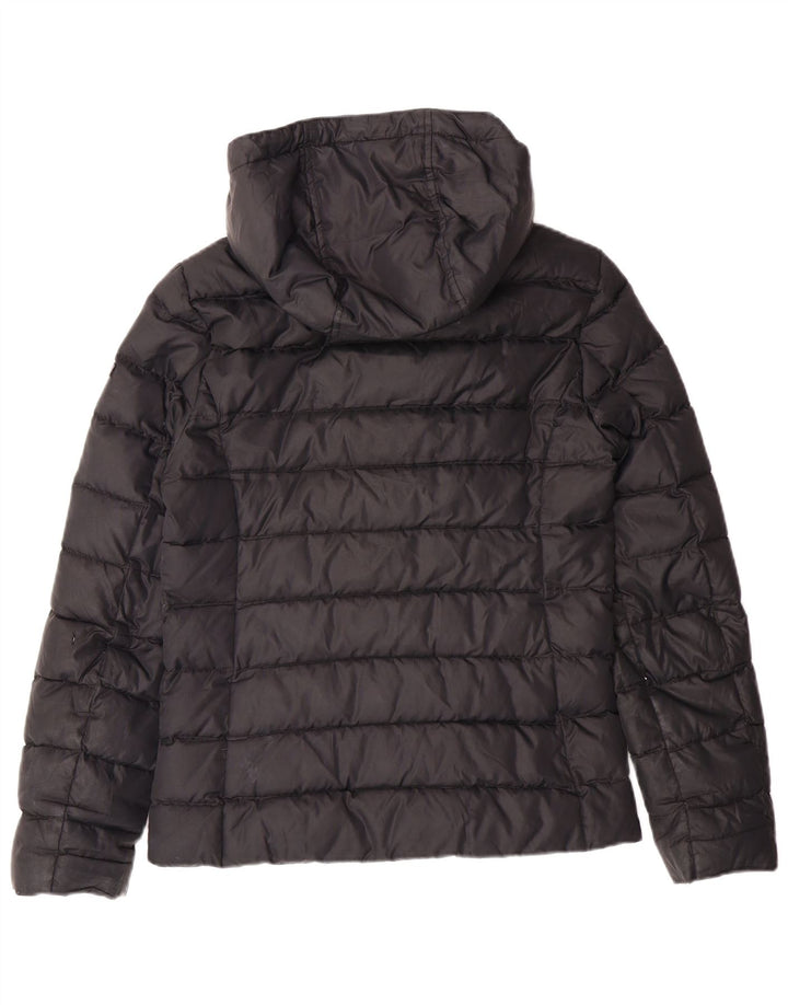 TOMMY HILFIGER Womens Hooded Padded Jacket UK 10 Small Black Polyester