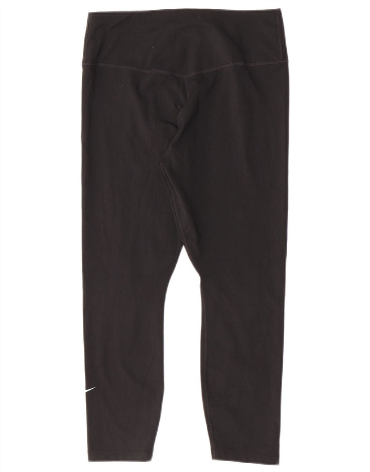 Leggings Nike Dri Fit Capri da donna UK 12 medio nero poliestere