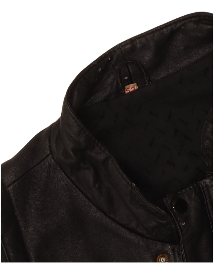Giacca in pelle vintage da uomo IT 52 XL Nera