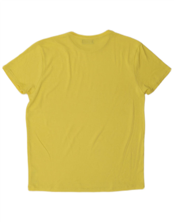 T-shirt da uomo Zara Top Large in poliestere giallo