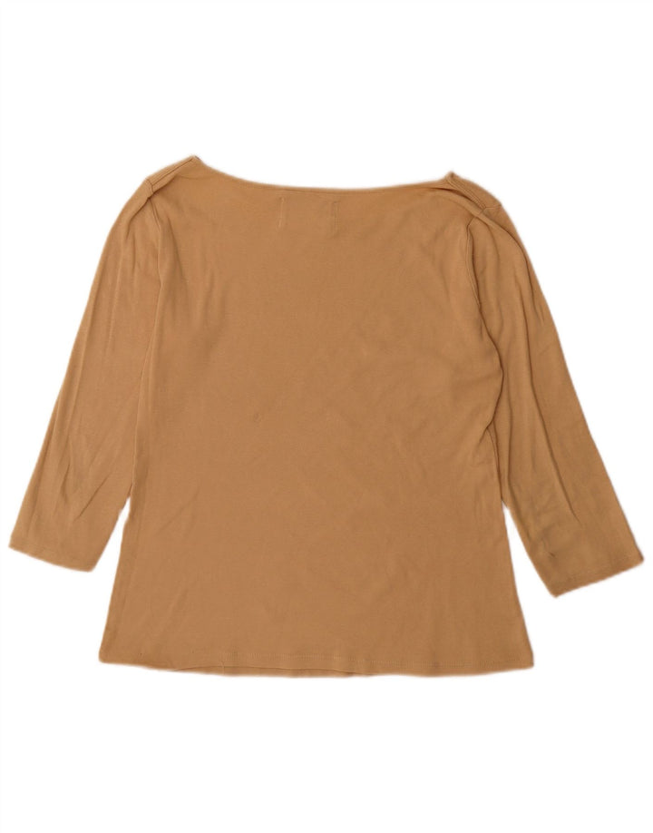 Top Zara da donna manica 3/4 UK 14 grande cotone beige