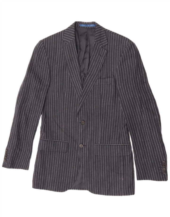 Giacca blazer a 2 bottoni da uomo Marks & Spencer UK 34 XS gessato blu navy