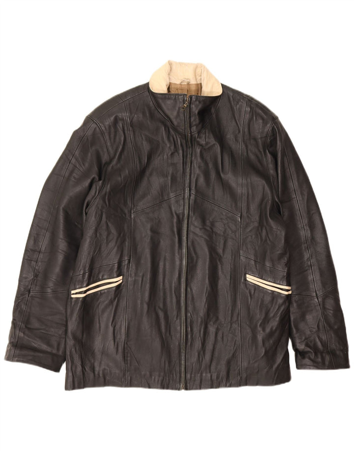 Giacca in pelle vintage da uomo UK 40 grande nera