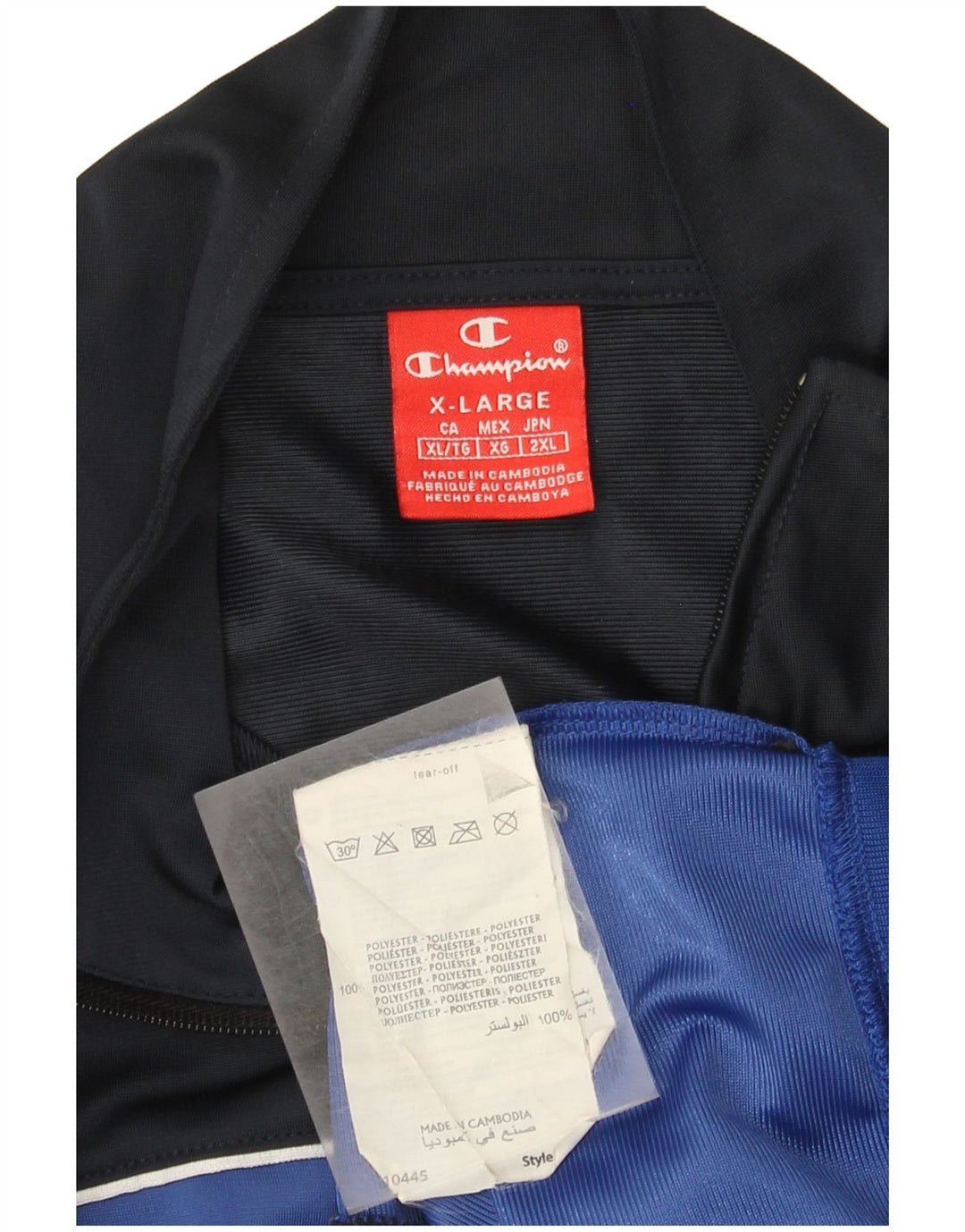 Giacca da ginnastica grafica da uomo Champion XL XL in poliestere color block blu