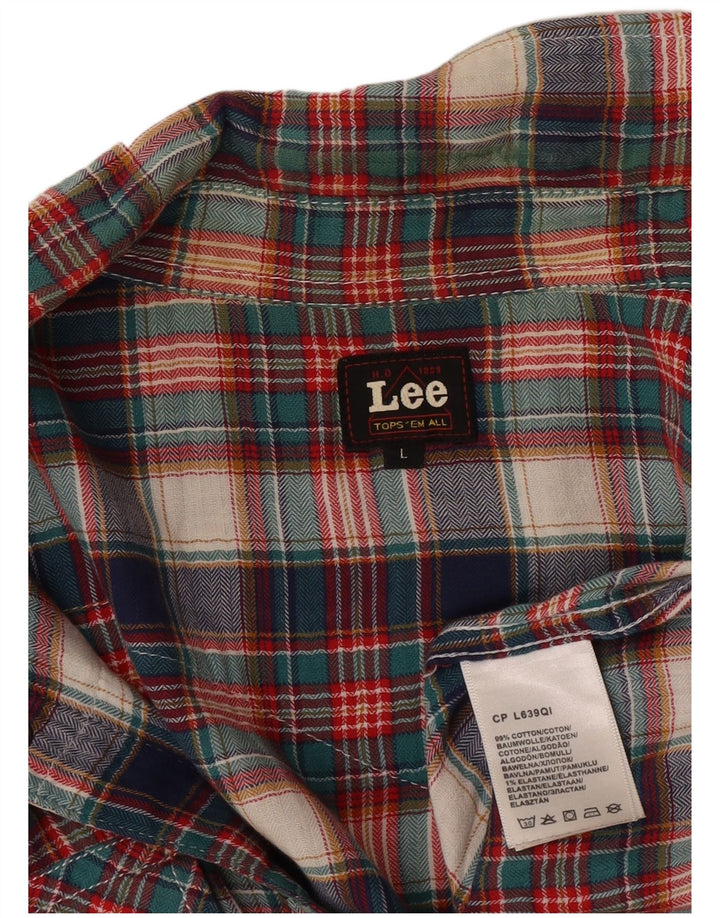 Camicia Lee da uomo in flanella di cotone a quadri multicolore grande
