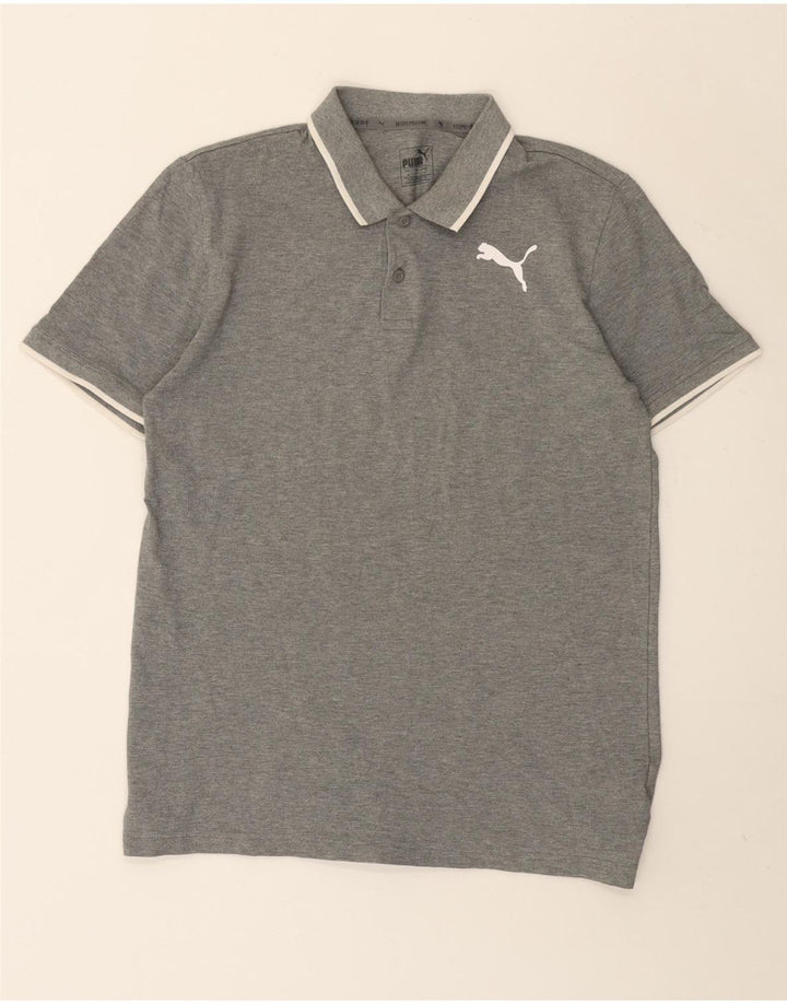 Polo da uomo Puma in cotone grigio medio