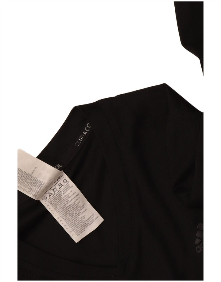 Adidas Donna Climacool Top manica lunga UK 16 Large Nero Poliestere