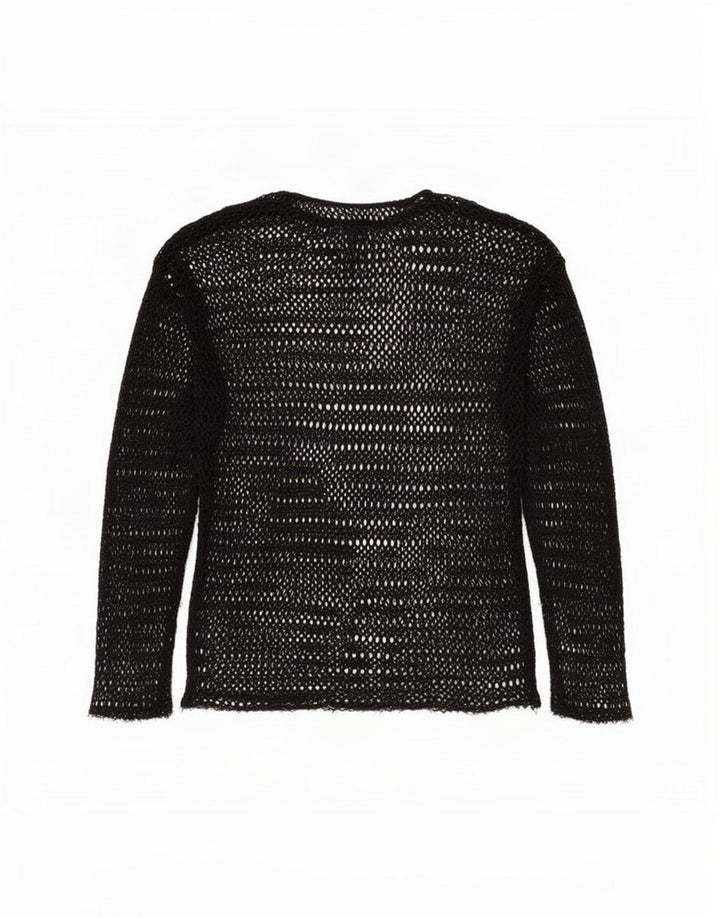 Top Zara da donna all'uncinetto trasparente UK 10 piccolo nero