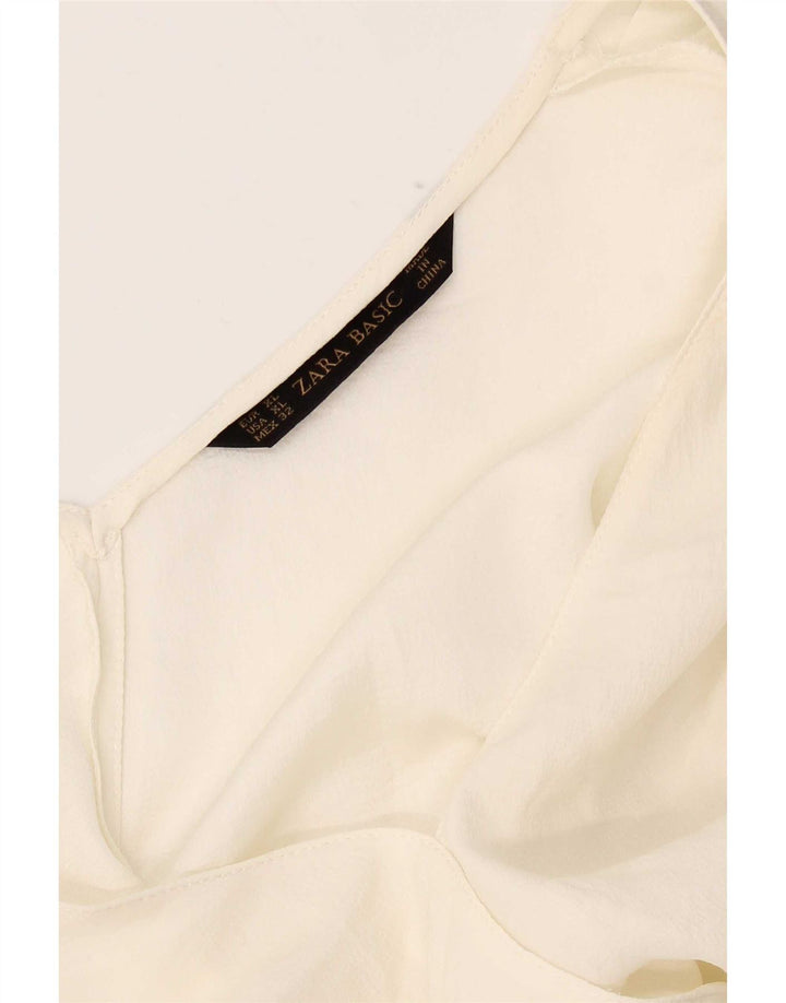 Top senza maniche in camicetta da donna Zara UK 18 XL bianco