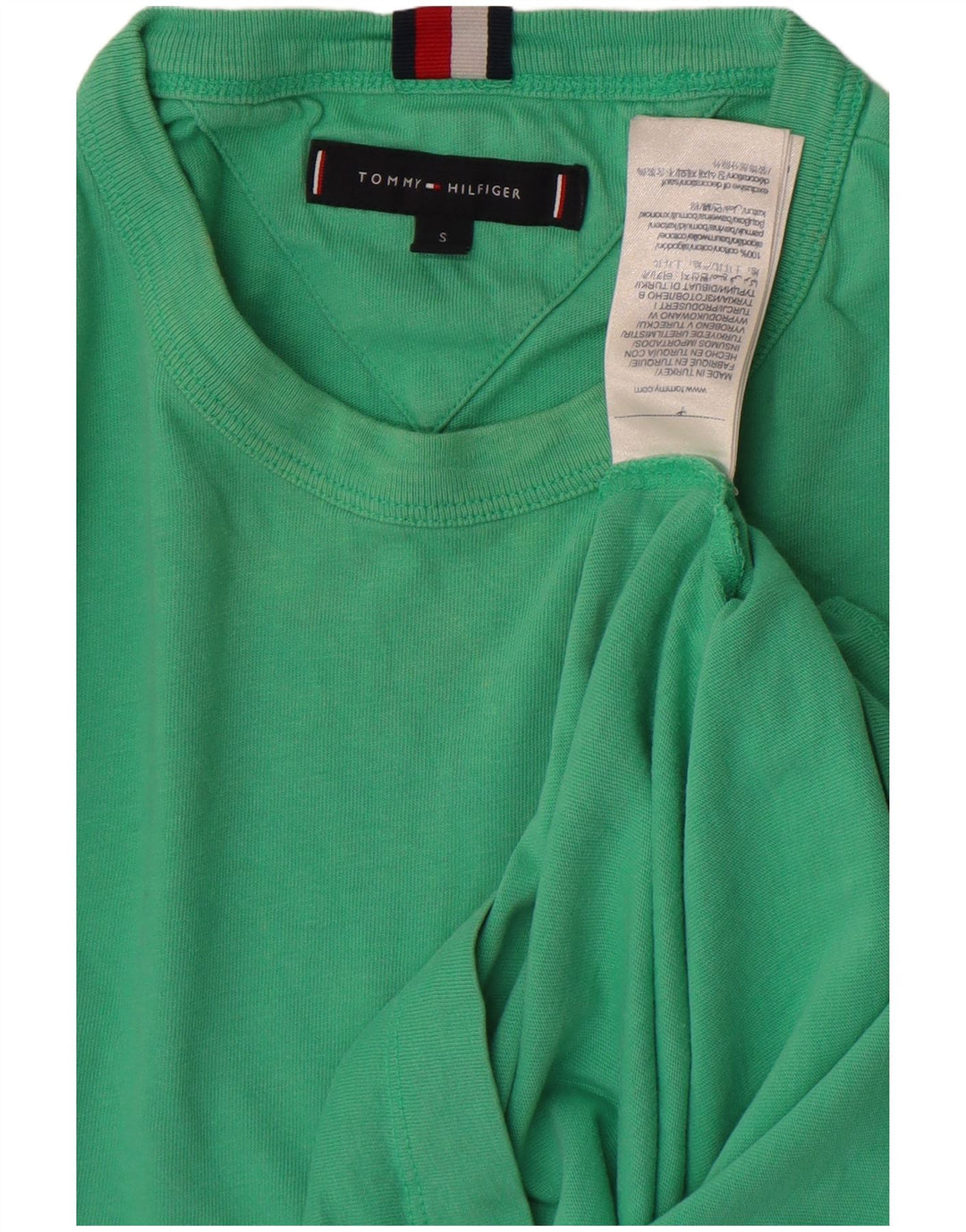 T-shirt da uomo Tommy Hilfiger Top piccola in cotone verde