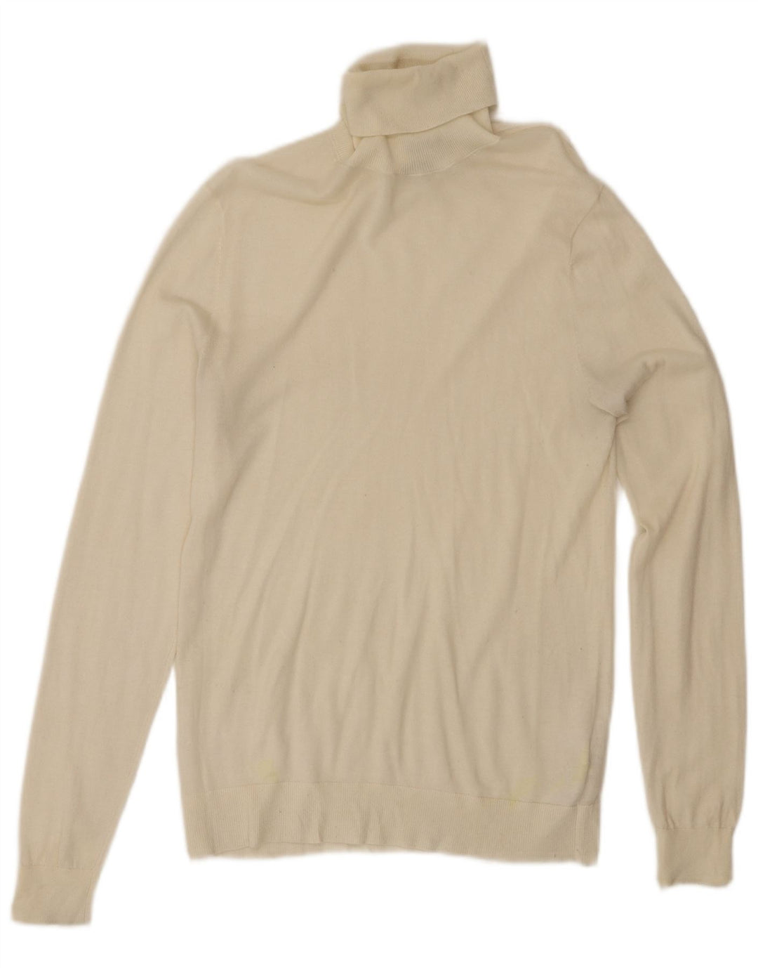 MASSIMO DUTTI Maglione maglione a collo alto da donna UK 12 Medio Bianco
