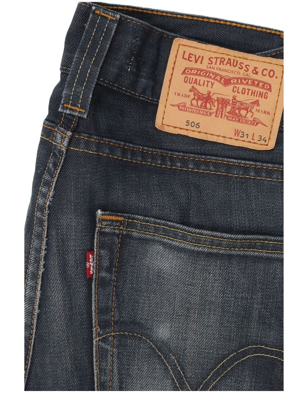 LEVI'S Jeans dritti da uomo 506 vestibilità standard W31 L30 cotone blu