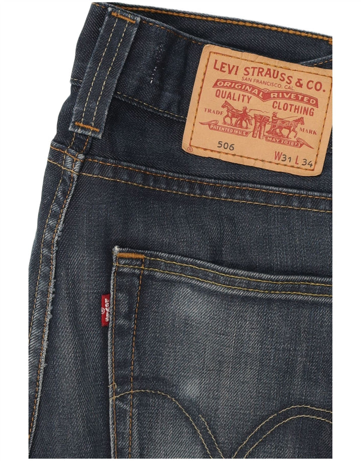 LEVI'S Jeans dritti da uomo 506 vestibilità standard W31 L30 cotone blu
