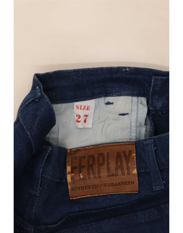 Jeans affusolati da donna vintage W27 L32 blu navy