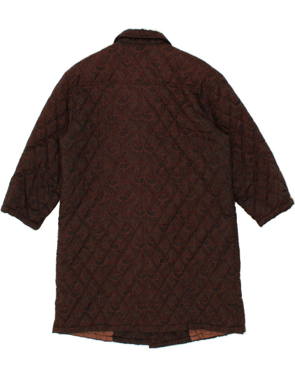 PERSONA Womens Oversized Quilted Duffle Coat Size 17 Small Brown Paisley