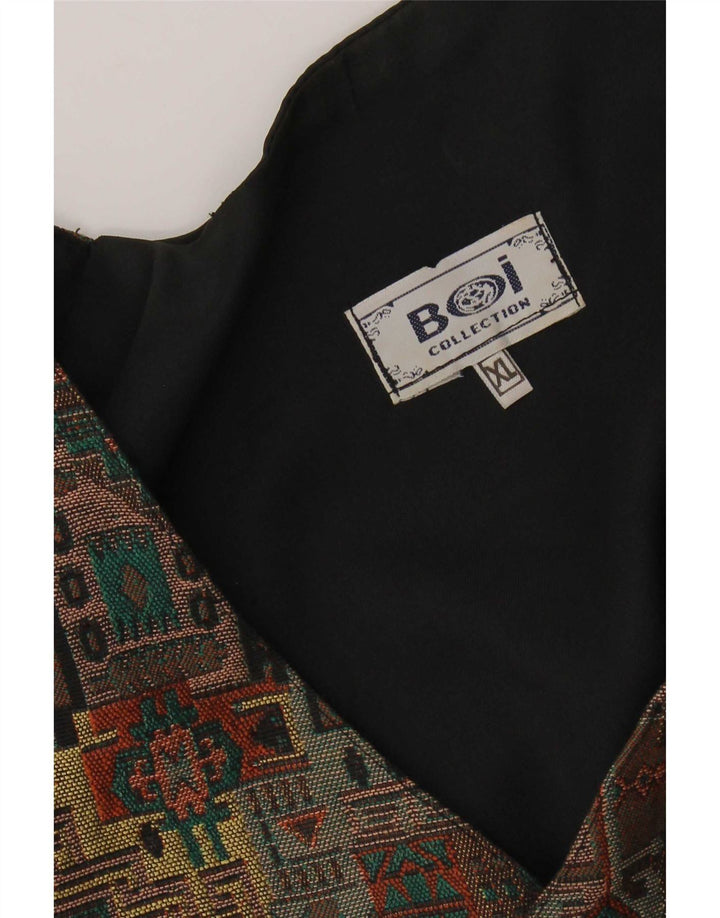 Gilet vintage da uomo XL nero geometrico