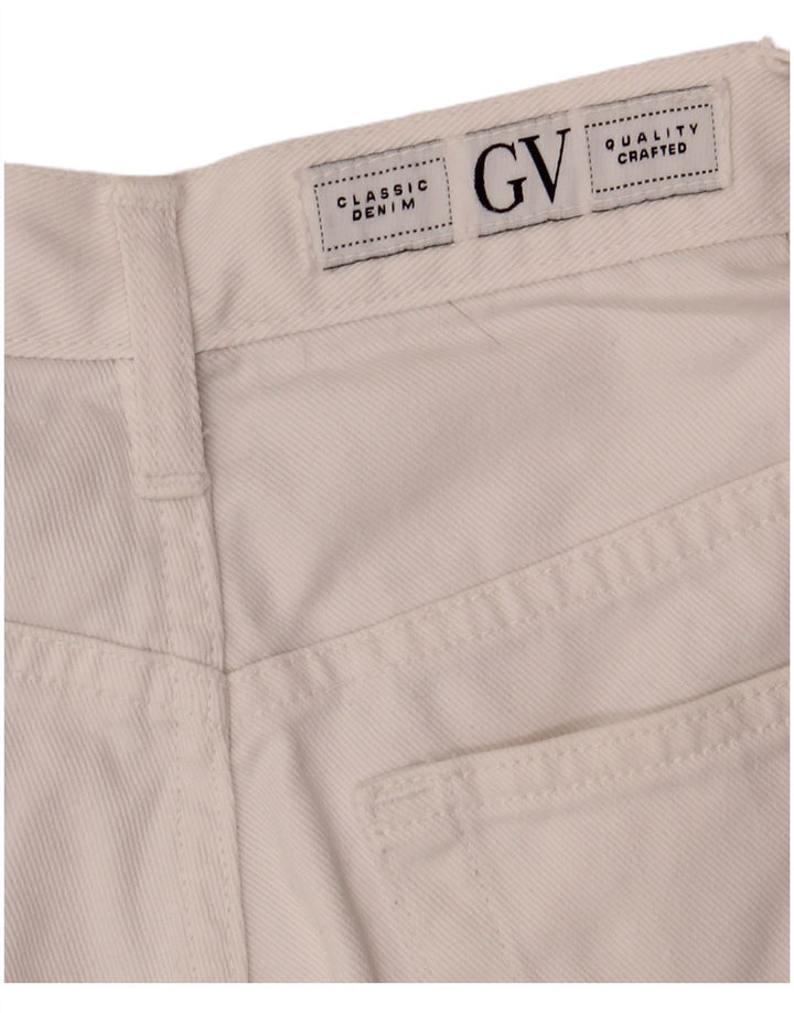 Pantaloncini bermuda a vita alta da donna Gloria Vanderbilt UK 8 piccoli W26 bianchi
