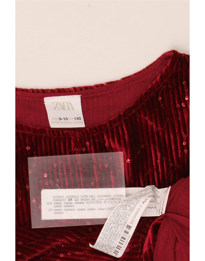 Top in camicetta in velluto per ragazze Zara 9-10 anni in poliestere rosso