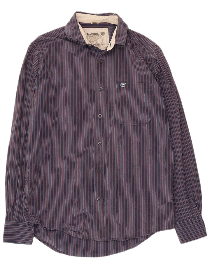 Camicia Timberland da uomo vestibilità regolare piccola in cotone a righe blu navy