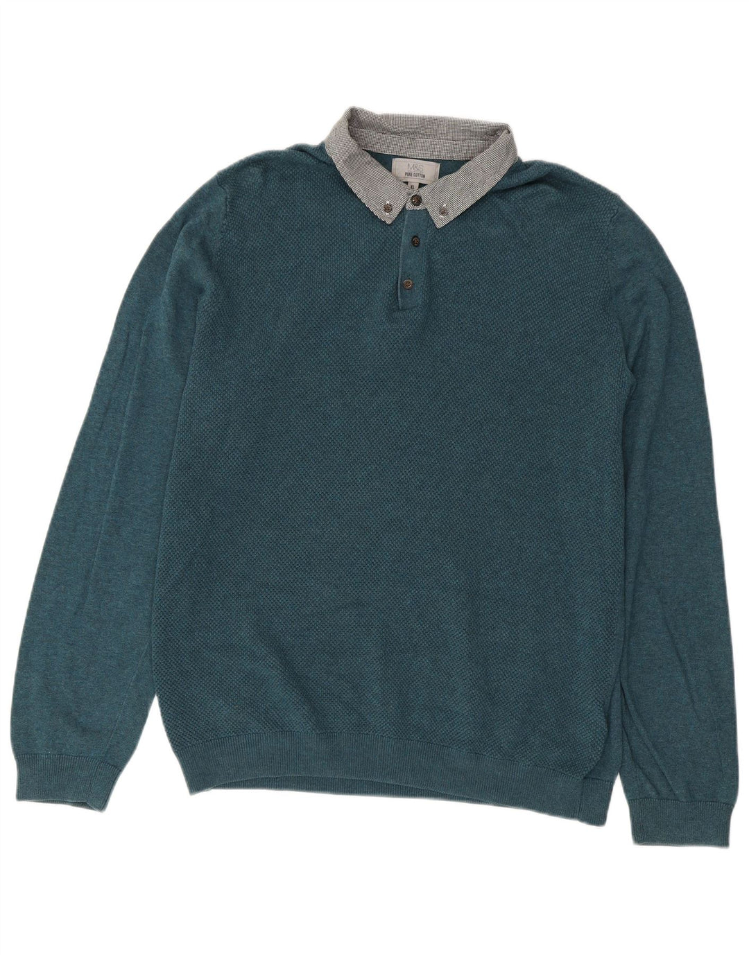 Maglione maglione collo alto da uomo Marks & Spencer XL cotone blu