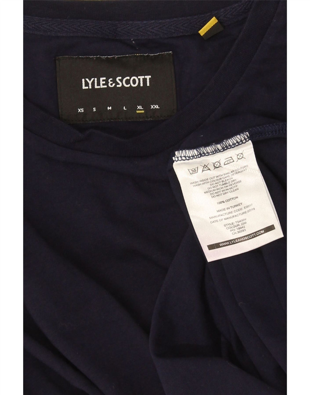 T-shirt da uomo Lyle & Scott Top XL in cotone blu navy
